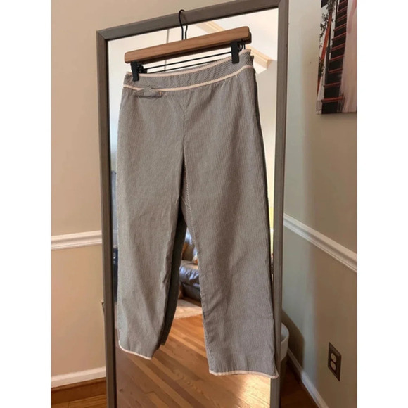Women's Talbots Pants Size 4 Black &‎ White Striped - Picture 1 of 4